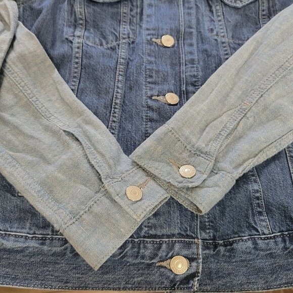 Levis Blue Jean Jacket Small Cotton Linen Blend Country Western Chore Classic - Picture 4 of 11